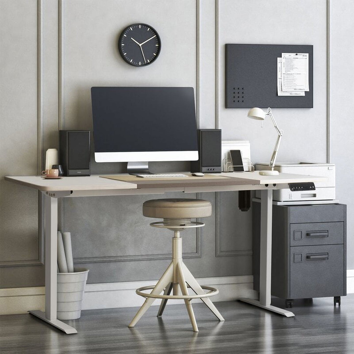Furmax 55Inch Electric Standing Desk Height Adjustable Desk Sit Stand Office Desk workstation