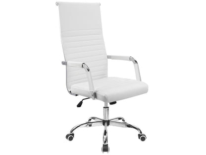 Furmax Faux Leather Office Chair with Lumbar Support and Armrest, High-Back Swivel Conference Chair