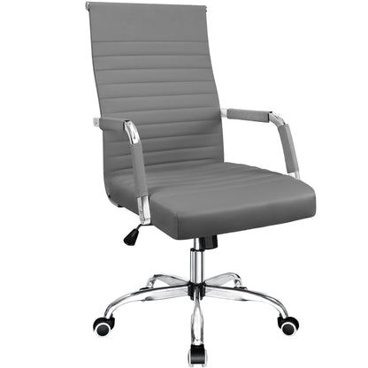 Furmax Ribbed Executive Chair with Swivel & Lumbar Support, 280 lb. Capacity