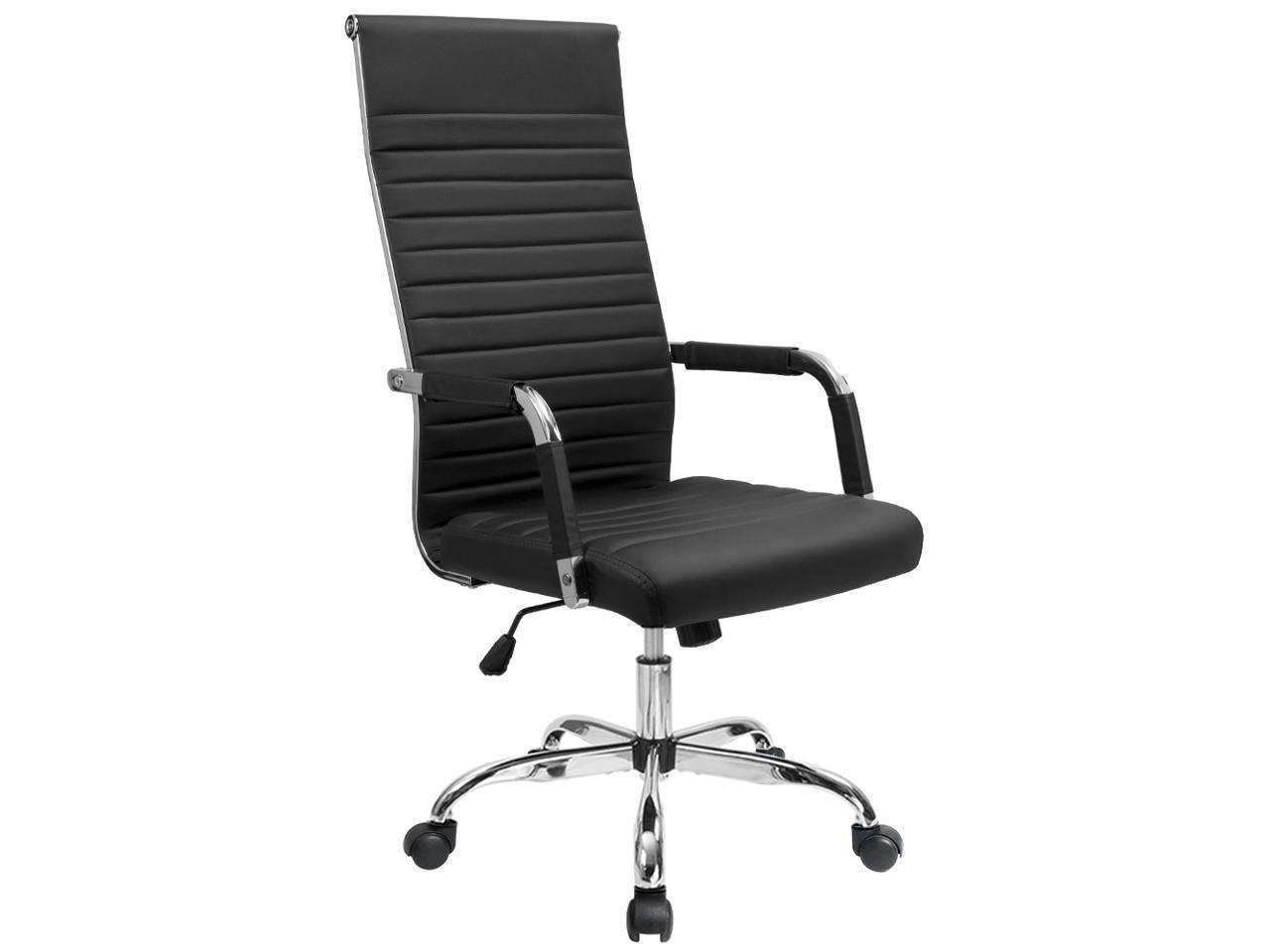 Furmax Faux Leather Office Chair with Lumbar Support and Armrest, High-Back Swivel Conference Chair
