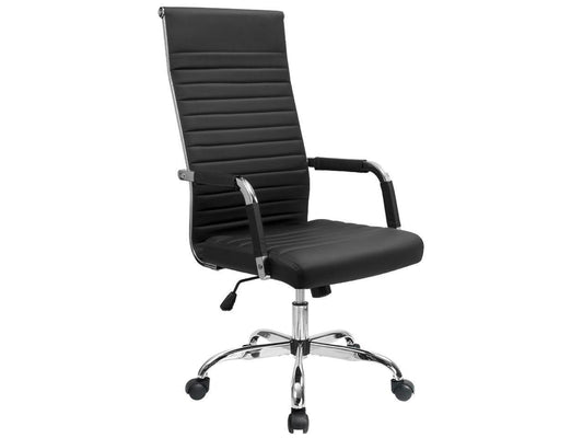 Furmax Faux Leather Office Chair with Lumbar Support and Armrest, High-Back Swivel Conference Chair