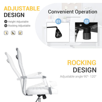 Furmax Ribbed Executive Chair with Swivel & Lumbar Support, 280 lb. Capacity