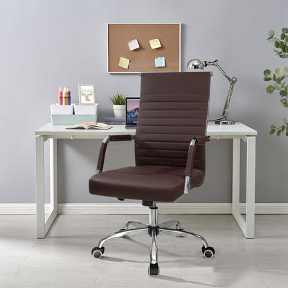 Furmax Ribbed Executive Chair with Swivel & Lumbar Support, 280 lb. Capacity