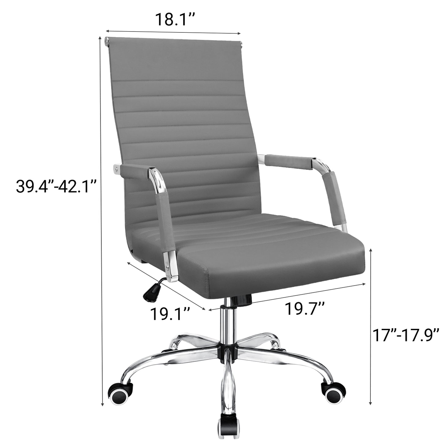 Furmax Ribbed Executive Chair with Swivel & Lumbar Support, 280 lb. Capacity