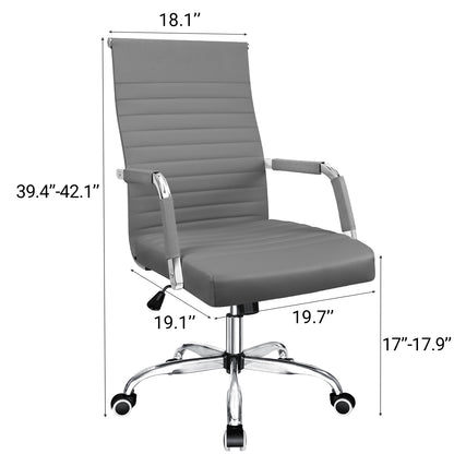 Furmax Ribbed Executive Chair with Swivel & Lumbar Support, 280 lb. Capacity