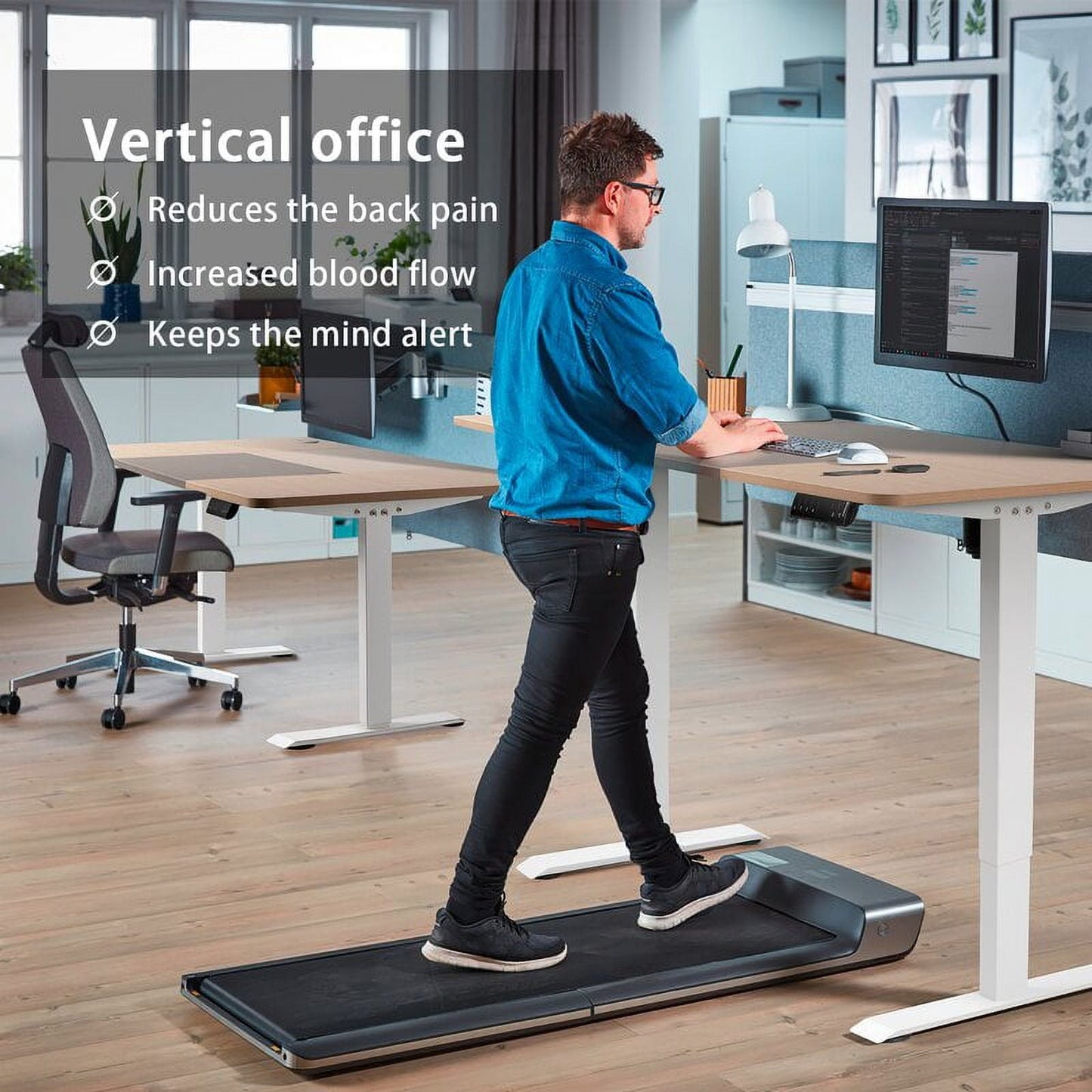 Furmax 55Inch Electric Standing Desk Height Adjustable Desk Sit Stand Office Desk workstation