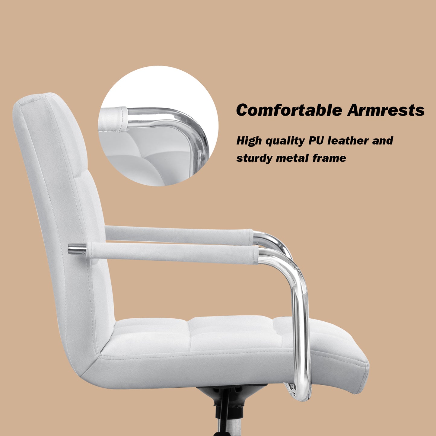 Furmax Task Chair with Swivel & Adjustable Height, 260 lb. Capacity