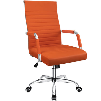 Furmax Ribbed Executive Chair with Swivel & Lumbar Support, 280 lb. Capacity