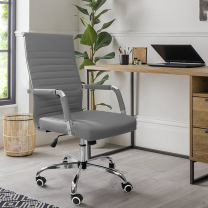 Furmax Ribbed Executive Chair with Swivel & Lumbar Support, 280 lb. Capacity