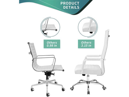 Furmax Faux Leather Office Chair with Lumbar Support and Armrest, High-Back Swivel Conference Chair