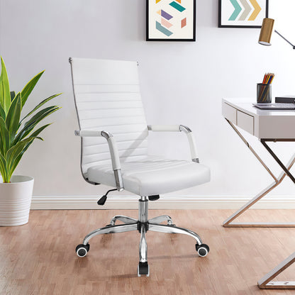 Furmax Ribbed Executive Chair with Swivel & Lumbar Support, 280 lb. Capacity