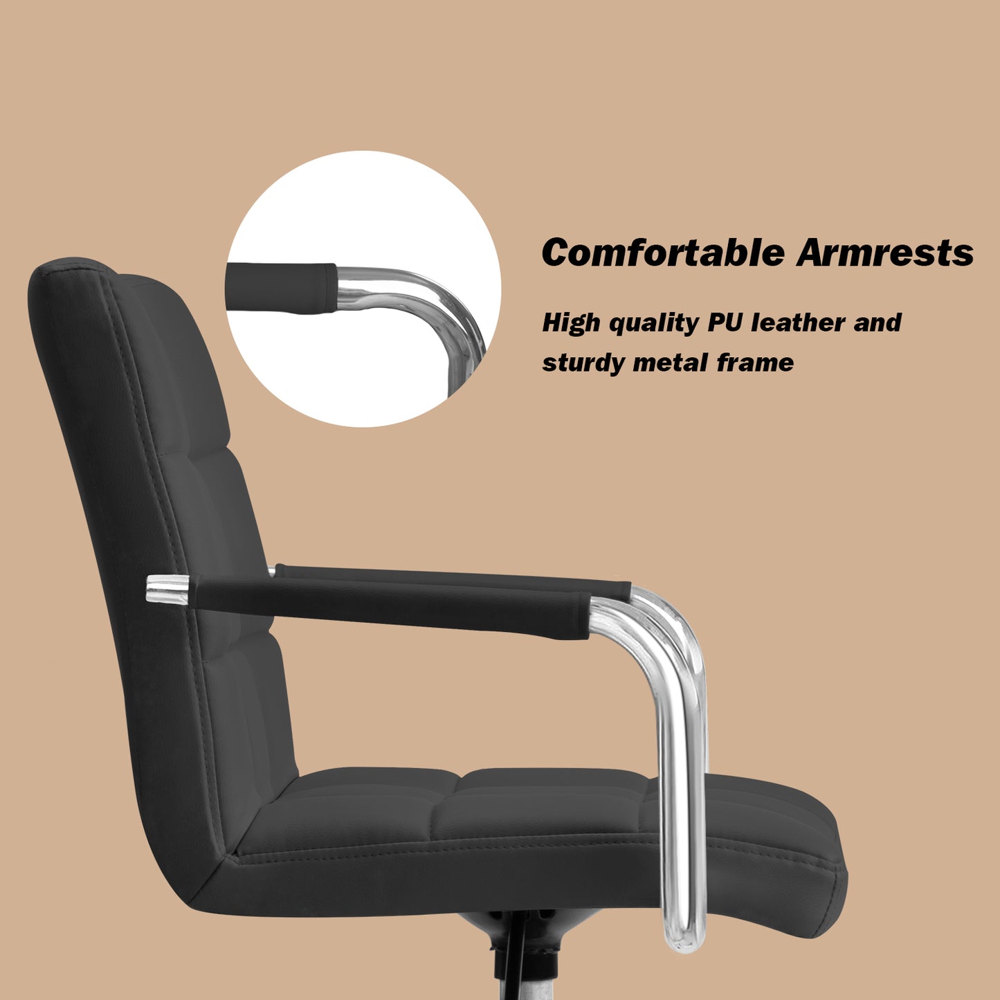 Furmax Task Chair with Swivel & Adjustable Height, 260 lb. Capacity