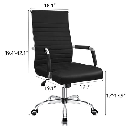 Furmax Ribbed Executive Chair with Swivel & Lumbar Support, 280 lb. Capacity