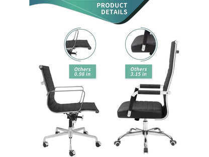 Furmax Faux Leather Office Chair with Lumbar Support and Armrest, High-Back Swivel Conference Chair