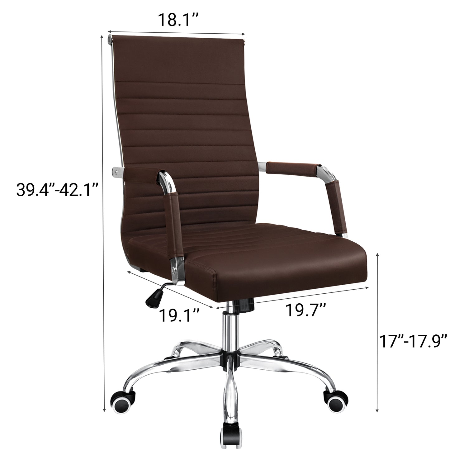 Furmax Ribbed Executive Chair with Swivel & Lumbar Support, 280 lb. Capacity