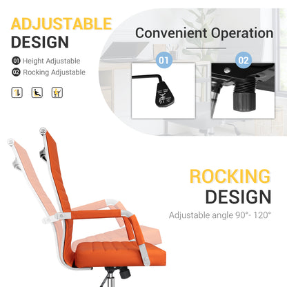 Furmax Ribbed Executive Chair with Swivel & Lumbar Support, 280 lb. Capacity