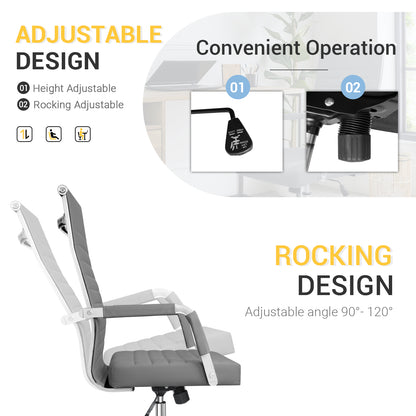 Furmax Ribbed Executive Chair with Swivel & Lumbar Support, 280 lb. Capacity