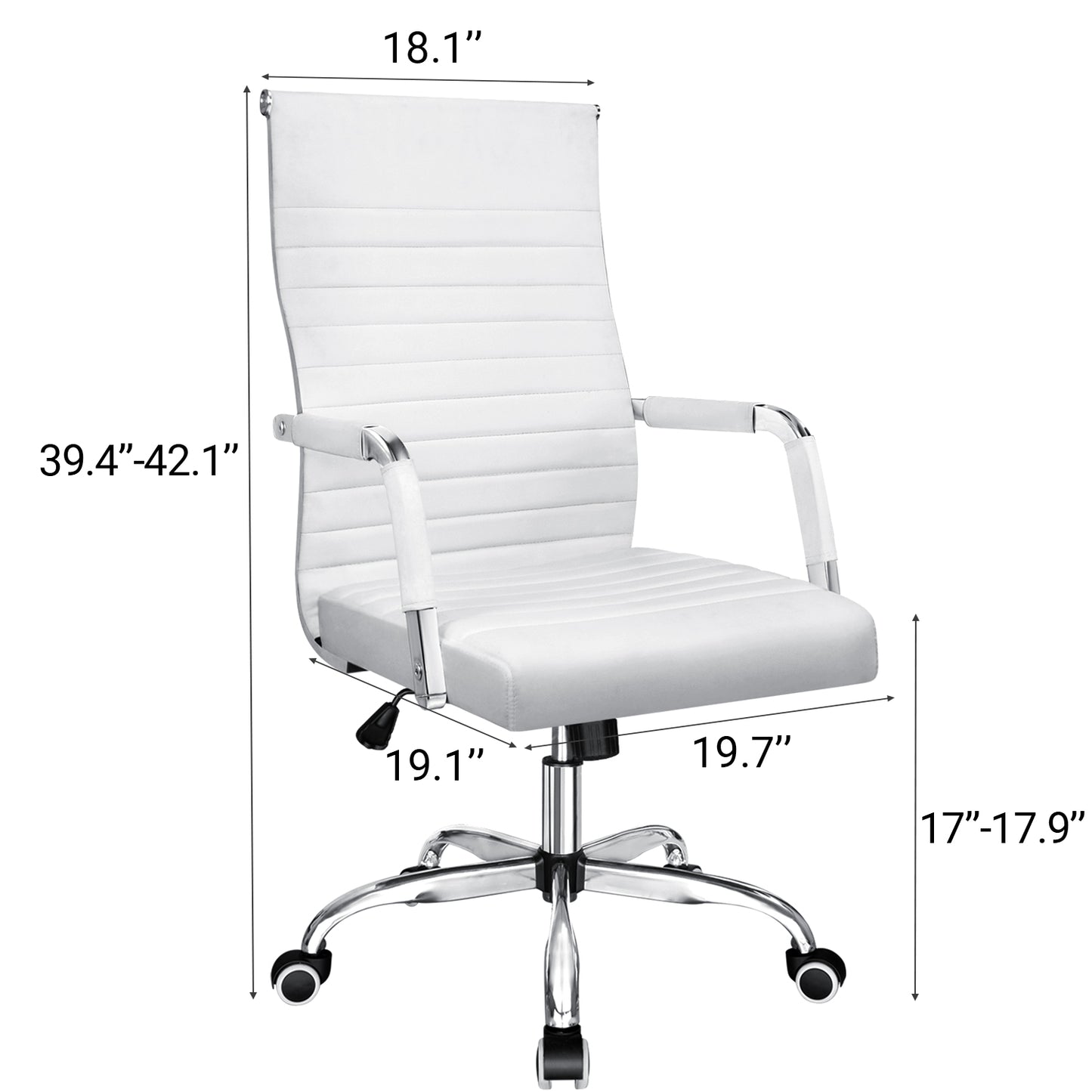 Furmax Ribbed Executive Chair with Swivel & Lumbar Support, 280 lb. Capacity