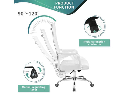 Furmax Faux Leather Office Chair with Lumbar Support and Armrest, High-Back Swivel Conference Chair