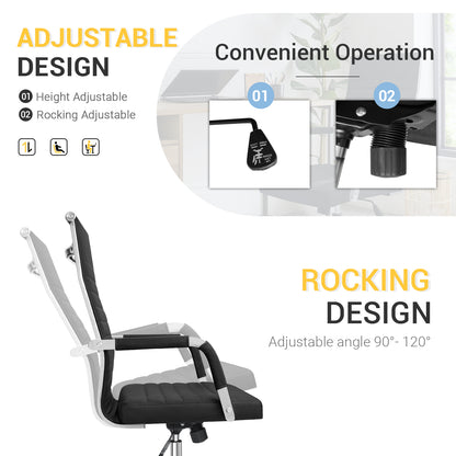 Furmax Ribbed Executive Chair with Swivel & Lumbar Support, 280 lb. Capacity