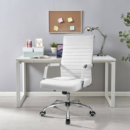 Furmax Ribbed Executive Chair with Swivel & Lumbar Support, 280 lb. Capacity