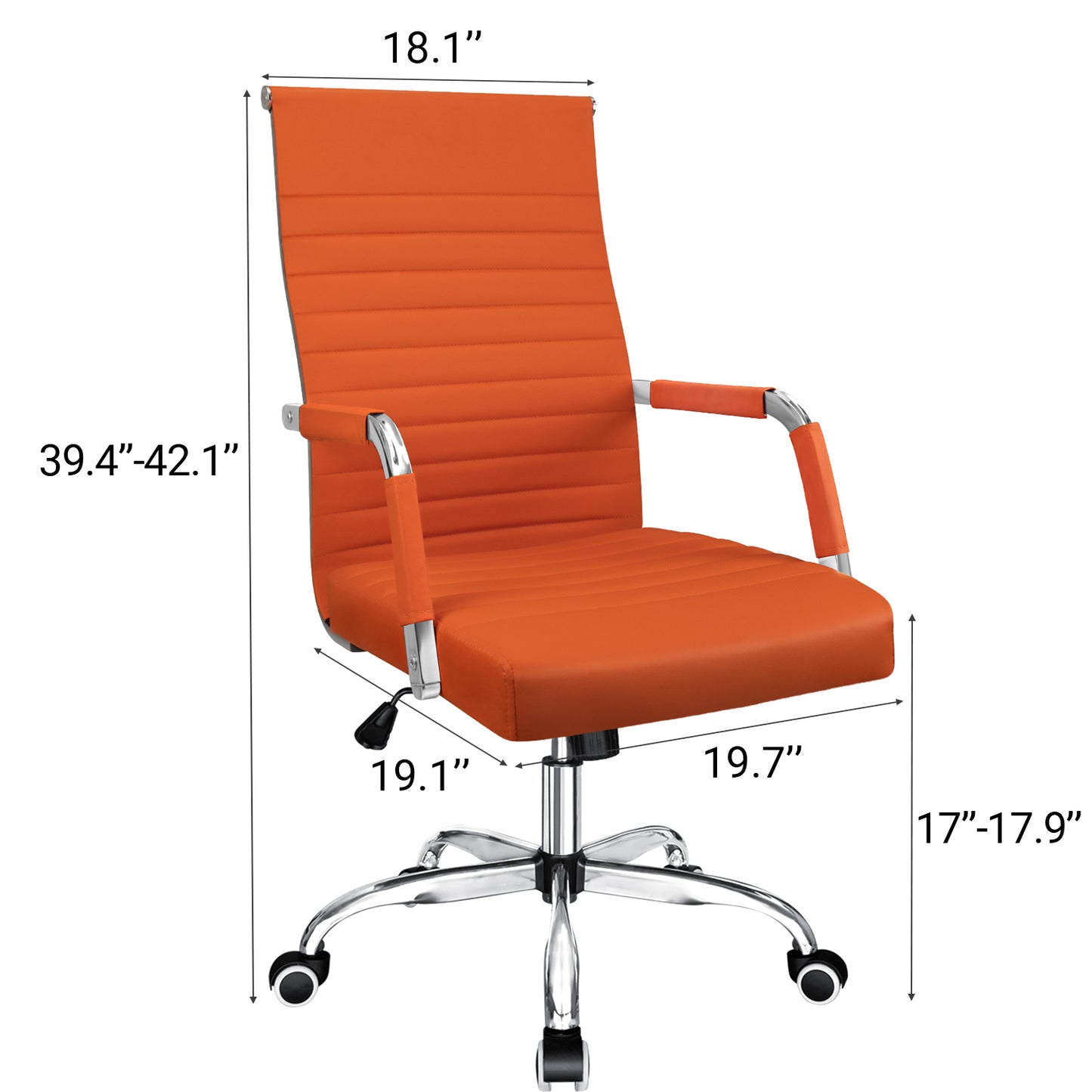 Furmax Ribbed Executive Chair with Swivel & Lumbar Support, 280 lb. Capacity