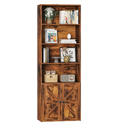 Furmax 4 Shelf Wood Bookcase for Living Room Small Modern Farmhouse