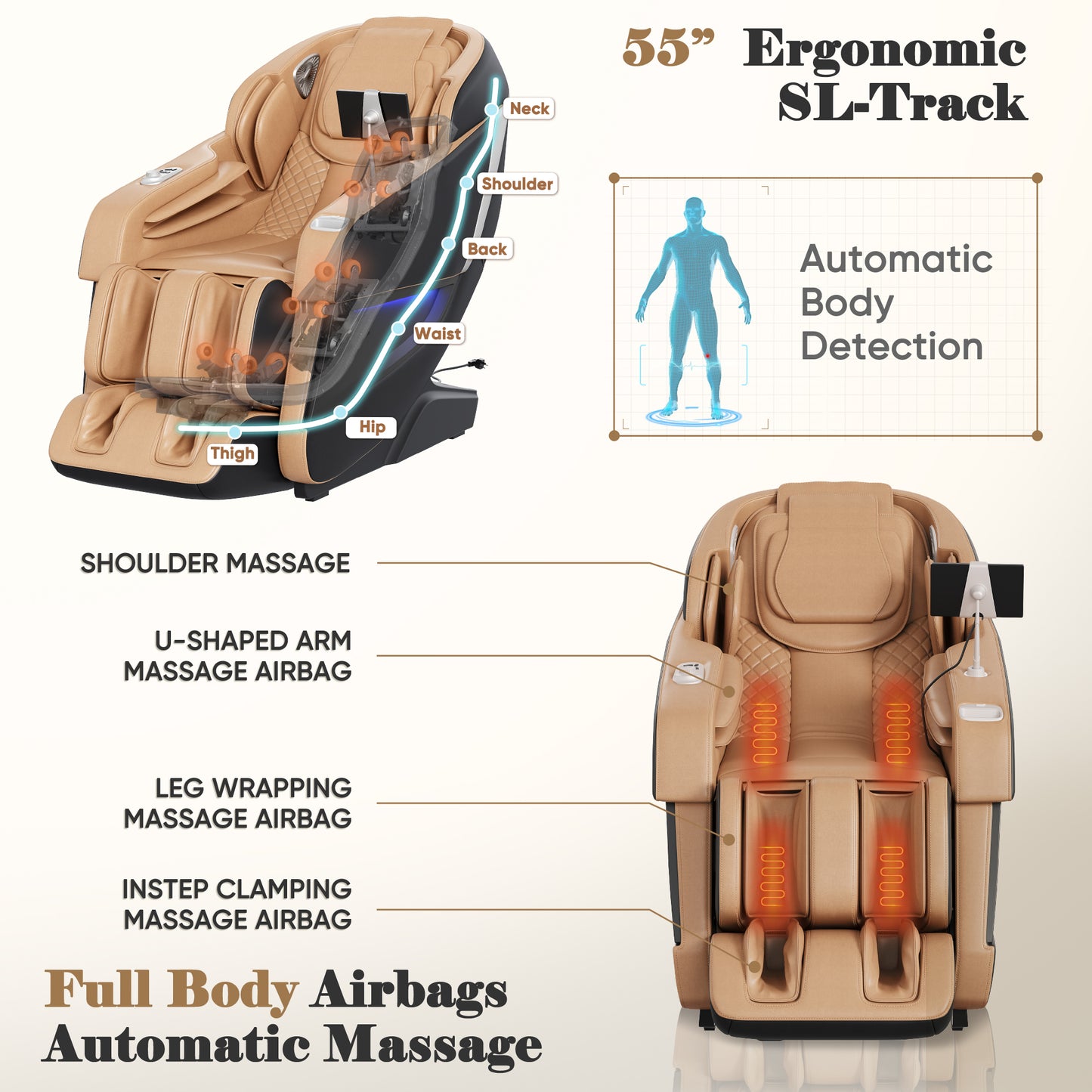 Furmax 2025 Full Body Massage Chair Zero Gravity Chair with SL-Track Shiatsu Massage Recliner with Body Scan AI Control & Heating
