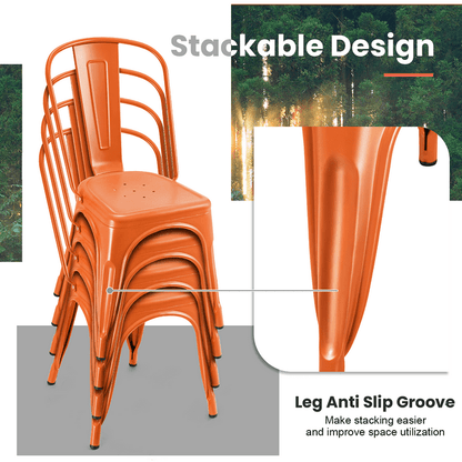 Furmax Set of 4 Metal Dining Chairs