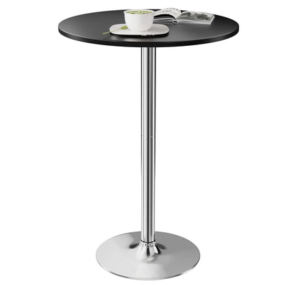 Furmax 1 Piece Round 23.85”Pub Dining Table Black, Bar Table for Kitchen, Bar & Living Room