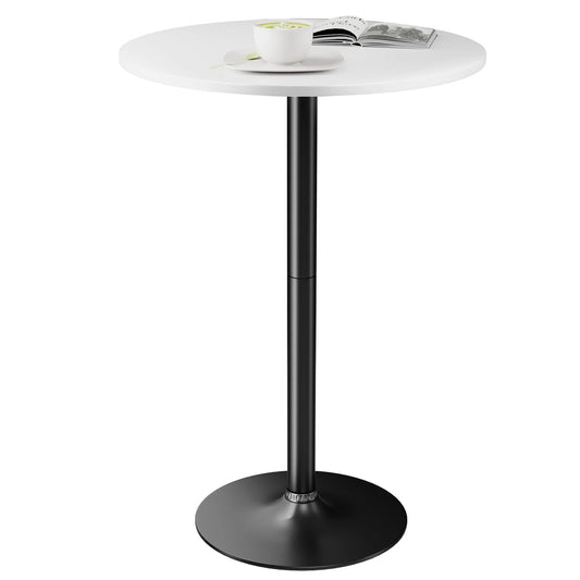 Furmax 1 Piece Round 23.85”Pub Dining Table Black, Bar Table for Kitchen, Bar & Living Room