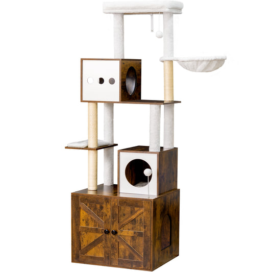 FURMAX Cat Tree for All Indoor Cats Large Cat Tower Condo with Sisal Scratching Post