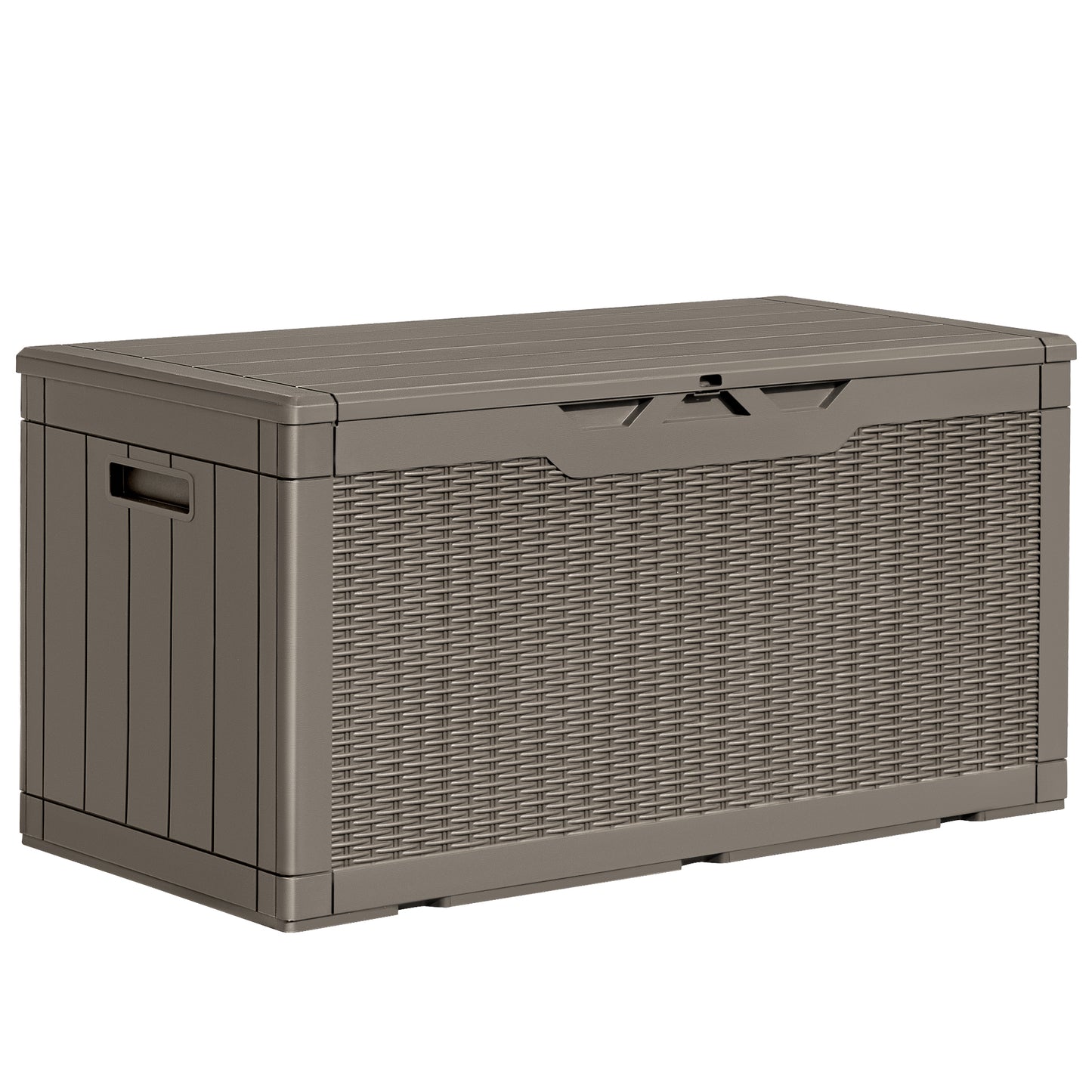 Furmax 100 Gallon Patio Lockable Storage Box, Indoor Outdoor Large Size Resin Deck Container,