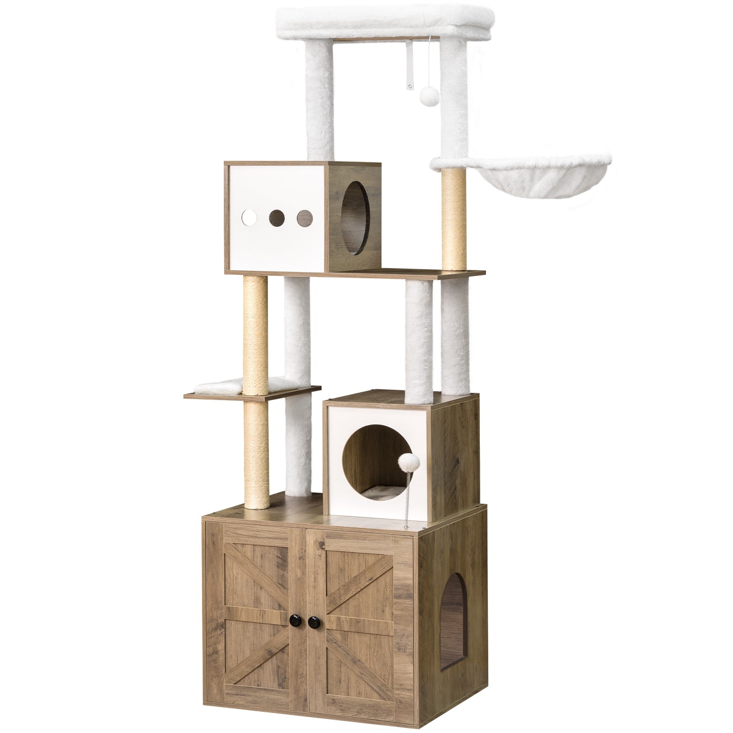 FURMAX Cat Tree for All Indoor Cats Large Cat Tower Condo with Sisal Scratching Post