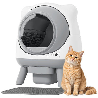 Furmax Automatic Self-Cleaning Cat Litter Box, Smart APP Control & Hands-Free Operation for Multiple Cats, All-Inclusive Bundle with Mat & Waste Bags