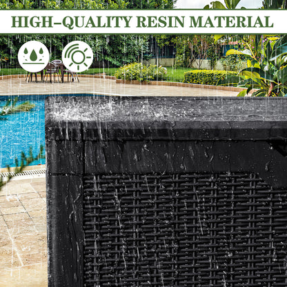Furmax 100 Gallon Patio Lockable Storage Box, Indoor Outdoor Large Size Resin Deck Container,