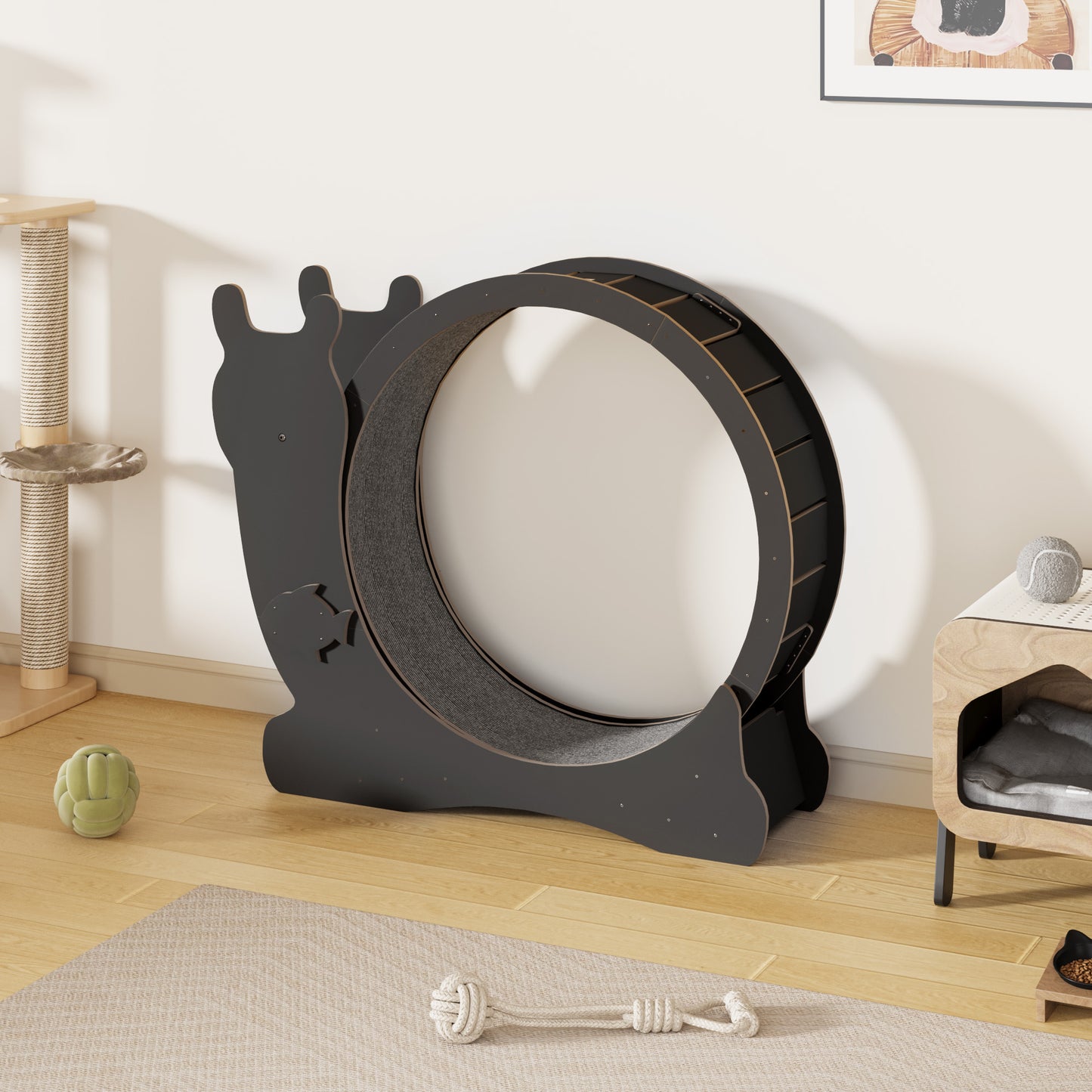 Furmax Cat Indoor Exercise Wheel Cat Running Wheel with Carpeted Runway