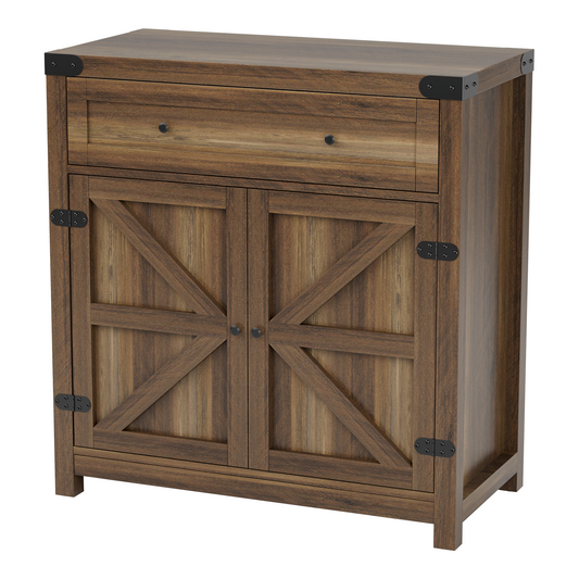 Furmax Modern Farmhouse Storage Cabinet, Wood Kitchen Buffet Sideboard with Drawer and Shelf