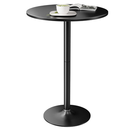Furmax 1 Piece Round 23.85”Pub Dining Table Black, Bar Table for Kitchen, Bar & Living Room