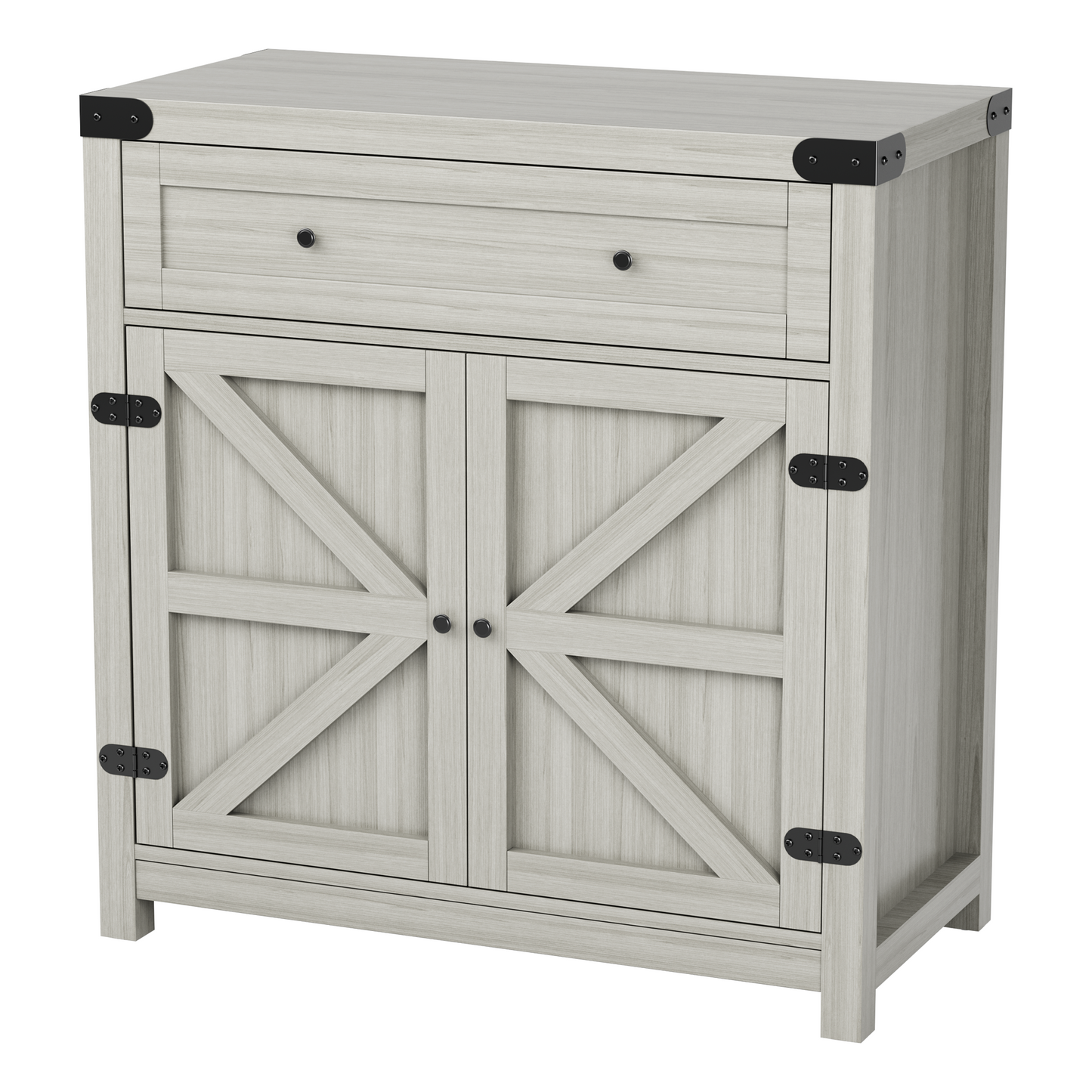 Furmax Modern Farmhouse Storage Cabinet, Wood Kitchen Buffet Sideboard with Drawer and Shelf