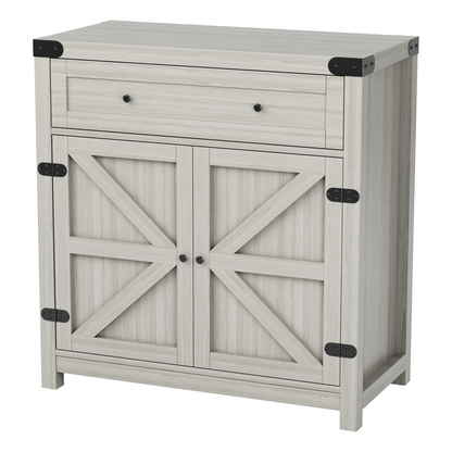 Furmax Modern Farmhouse Storage Cabinet, Wood Kitchen Buffet Sideboard with Drawer and Shelf