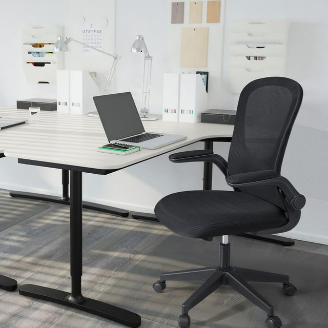 Furmax Office Chair Mesh Desk Chair with Adjustable Arms Ergonomic Computer Chair Rolling Chair with Back and Lumbar Support