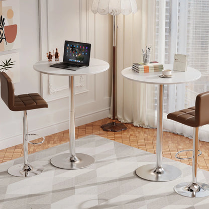 Furmax 1 Piece Round 23.85”Pub Dining Table Black, Bar Table for Kitchen, Bar & Living Room
