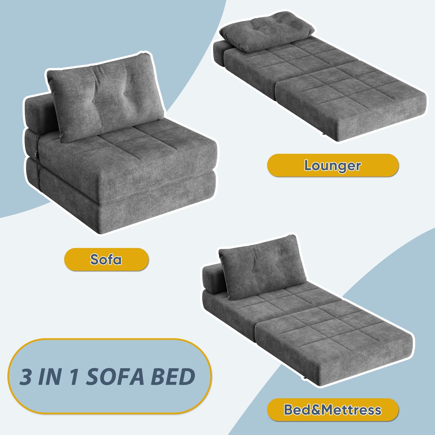 Furmax Futon Sofa Bed Folding Sofa Couch for Bedroom , Living Room