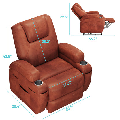 Furmax Power Lift Leathaire Fabric Recliner Chair Massage Recliner Sofa for Bedroom