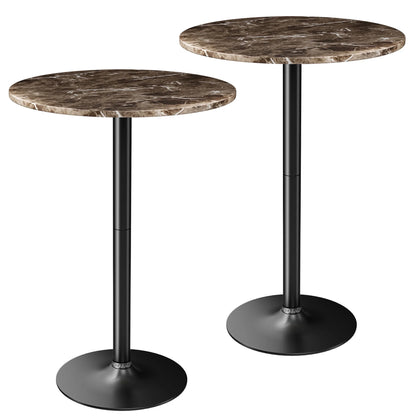 Furmax 1 Piece Round 23.85”Pub Dining Table Black, Bar Table for Kitchen, Bar & Living Room