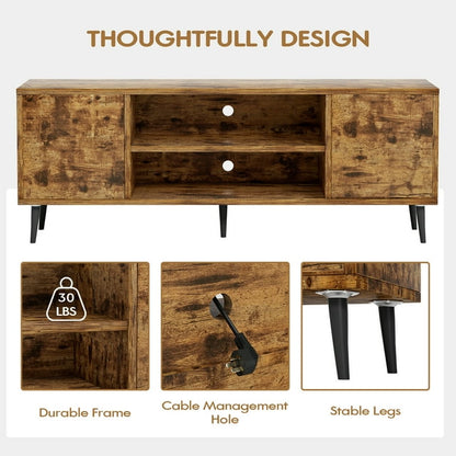 Furmax Mid-Century 2-Door TV Stand for TVs up to 65",