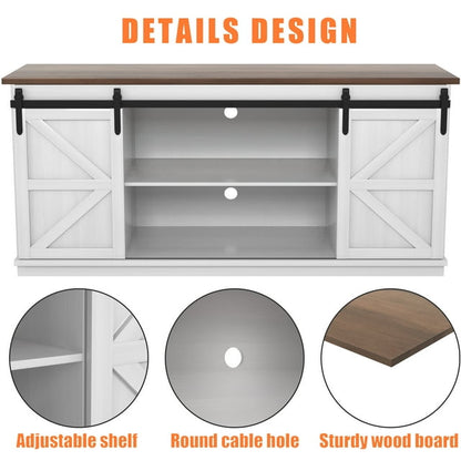 Furmax Modern Farmhouse Barn Door TV Stand for TVs up to 65"