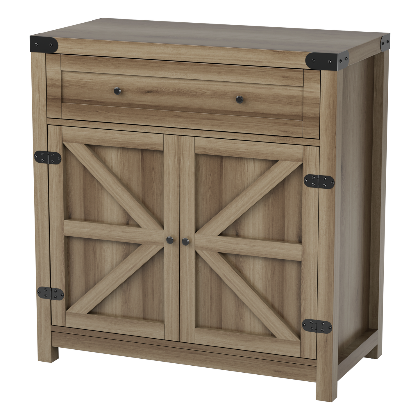 Furmax Modern Farmhouse Storage Cabinet, Wood Kitchen Buffet Sideboard with Drawer and Shelf