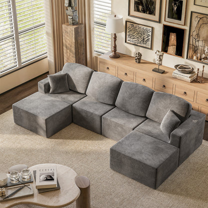Furmax Modular Sectional Sofa – Tool-Free Assembly Multi-Seat Sofa Set for Living Room, Boneless Design Furniture